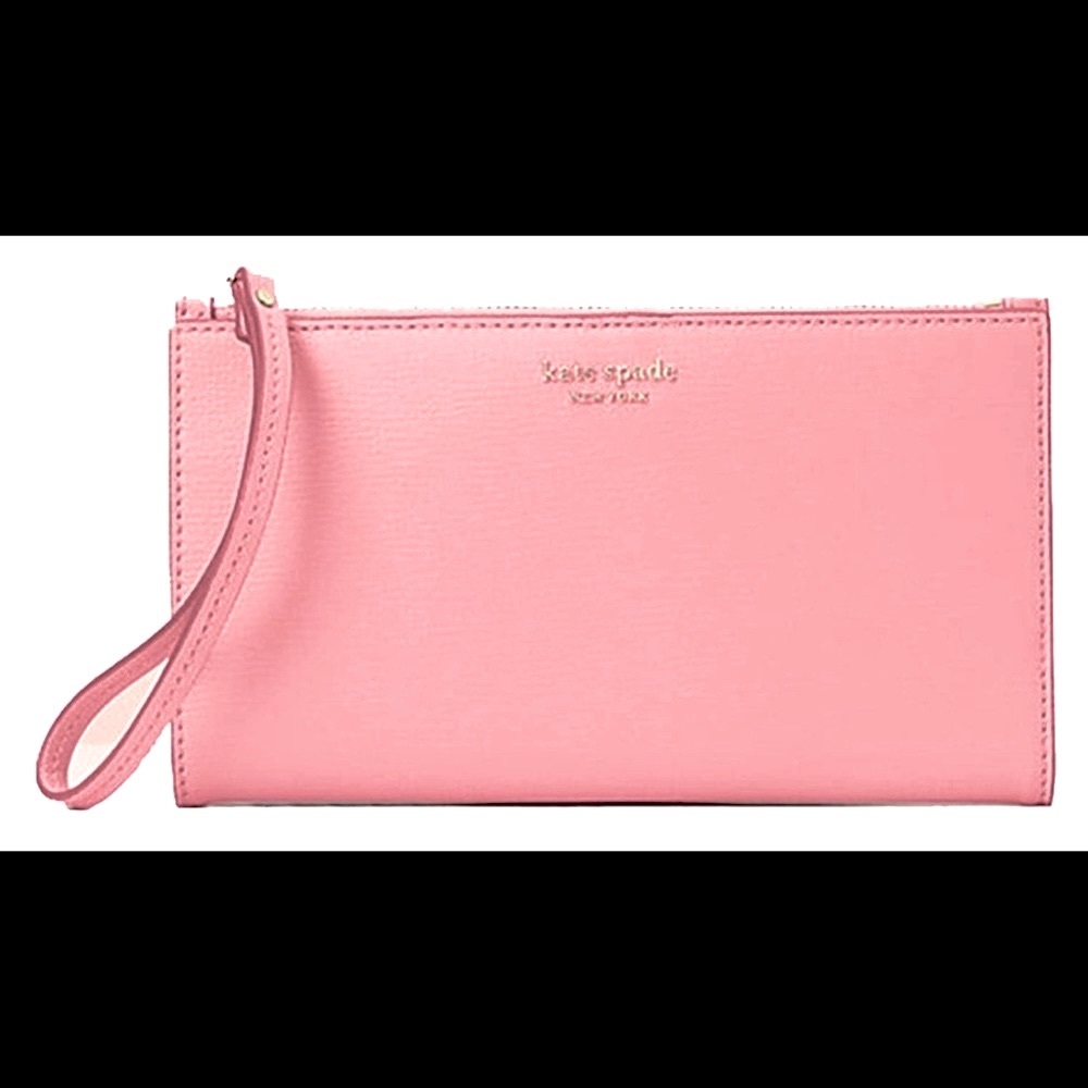 NWOT Kate Spade New York Genuine Saffiano Leather Pink Wristlet~Phone/Card Case